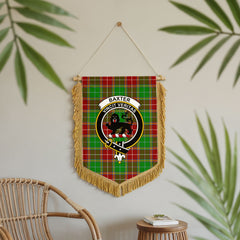 Baxter Modern Tartan Crest Wall Hanging Banner - Wood Pole