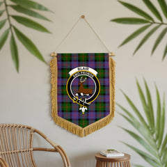 Blair Modern Tartan Crest Wall Hanging Banner - Wood Pole