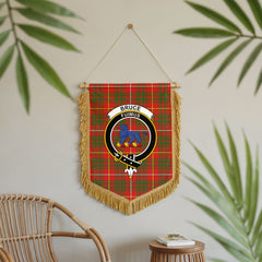 Bruce Modern Tartan Crest Wall Hanging Banner - Wood Pole