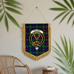 Calder Tartan Crest Wall Hanging Banner - Wood Pole