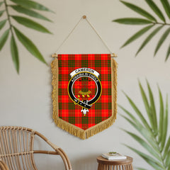 Cameron Modern Tartan Crest Wall Hanging Banner - Wood Pole