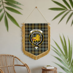 Campbell Argyll Weathered Tartan Crest Wall Hanging Banner - Wood Pole