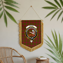 Skene Modern Tartan Crest Wall Hanging Banner - Wood Pole
