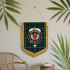 Smith Modern Tartan Crest Wall Hanging Banner - Wood Pole