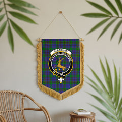 Strachan Tartan Crest Wall Hanging Banner - Wood Pole