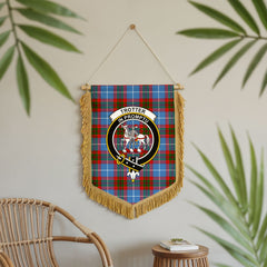 Trotter Tartan Crest Wall Hanging Banner - Wood Pole
