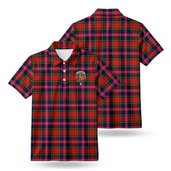 MacPherson Modern Tartan Crest Birdseye Mesh Polo Shirt