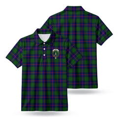 Shaw Modern Tartan Crest Birdseye Mesh Polo Shirt