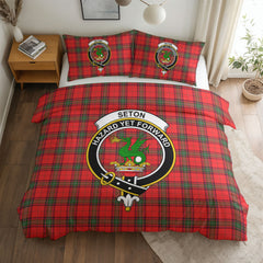 Seton Modern Tartan Crest Bedding Set