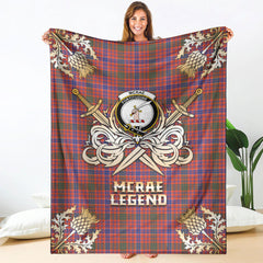 McRae Ancient Tartan Gold Courage Symbol Blanket