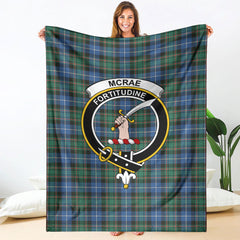 McRae Hunting Ancient Tartan Crest Blanket