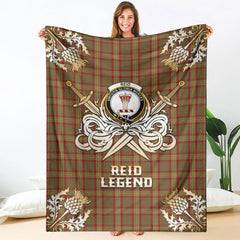 Reid Ancient Tartan Gold Courage Symbol Blanket