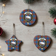 Beaton Modern Tartan Crest Christmas Ceramic Ornament