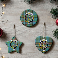 Caldwell Tartan Crest Christmas Ceramic Ornament