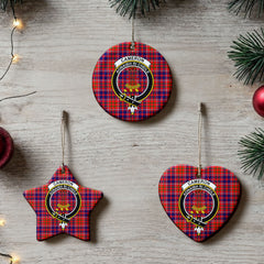 Cameron of Lochiel Modern Tartan Crest Christmas Ceramic Ornament