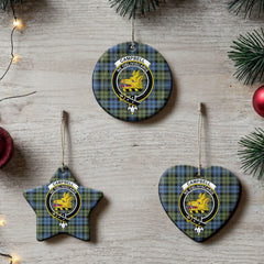 Campbell Faded Tartan Crest Christmas Ceramic Ornament