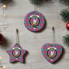 Lindsay Ancient Tartan Crest Christmas Ceramic Ornament