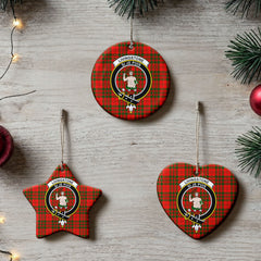 Livingstone Tartan Crest Christmas Ceramic Ornament