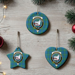 Lockhart Tartan Crest Christmas Ceramic Ornament