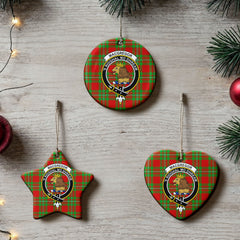 MacGregor Modern Tartan Crest Christmas Ceramic Ornament