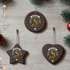 MacIntosh Hunting Modern Tartan Crest Christmas Ceramic Ornament
