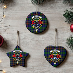 MacLeod of Harris Modern Tartan Crest Christmas Ceramic Ornament
