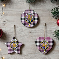 MacPherson Hunting Modern Tartan Crest Christmas Ceramic Ornament