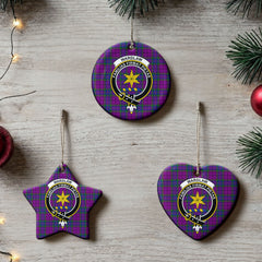 Wardlaw Modern Tartan Crest Christmas Ceramic Ornament