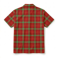 Morrison Red Modern Tartan Crest Hawaiian Shirt