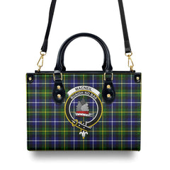MacNeil of Barra Modern Tartan Crest Leather Handbag