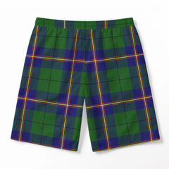 Carmichael Modern Tartan Crest Men's Beach Shorts