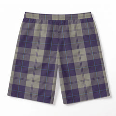 Cunningham Dress Blue Dancers Tartan Crest Men's Beach Shorts