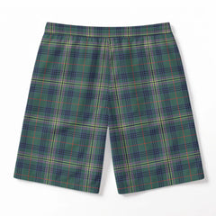 Kennedy Modern Tartan Crest Men's Beach Shorts