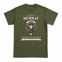 Murray of Atholl Weathered Tartan Crest Mischief and Mayhem T-shirt