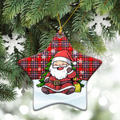 McFarlane Modern Tartan Christmas Ceramic Ornament - Scottish Santa Style