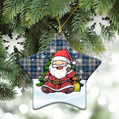 Napier Modern Tartan Christmas Ceramic Ornament - Scottish Santa Style