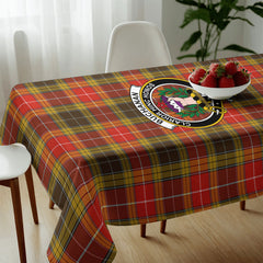 Buchanan Old Set Weathered Tartan Crest Tablecloth