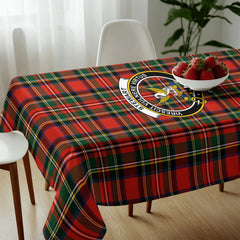 Stewart Royal Modern Tartan Crest Tablecloth
