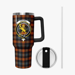 Brown Ancient Tartan Crest 40 oz Insulated Tumbler with Handle