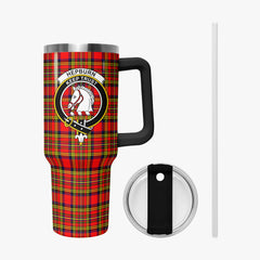Hepburn Tartan Crest 40 oz Insulated Tumbler with Handle