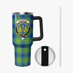 Johnston Ancient Tartan Crest 40 oz Insulated Tumbler with Handle