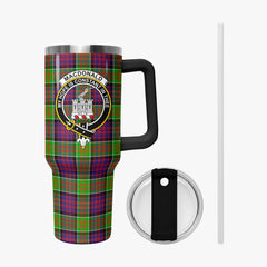MacDonald (Clan Ranald) Tartan Crest 40 oz Insulated Tumbler with Handle