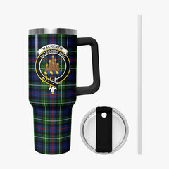 MacKenzie Modern Tartan Crest 40 oz Insulated Tumbler with Handle