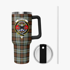 MacLeod of Harris Weathered Tartan Crest 40 oz Insulated Tumbler with Handle