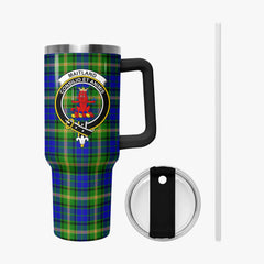 Maitland Tartan Crest 40 oz Insulated Tumbler with Handle