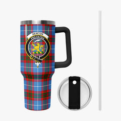 Newton Tartan Crest 40 oz Insulated Tumbler with Handle