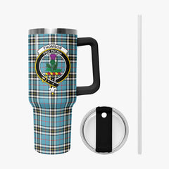 Thomson Blue Tartan Crest 40 oz Insulated Tumbler with Handle