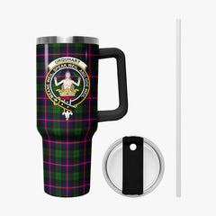 Urquhart Modern Tartan Crest 40 oz Insulated Tumbler with Handle