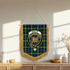 Baird Modern Tartan Crest Wall Hanging Banner - Wood Pole
