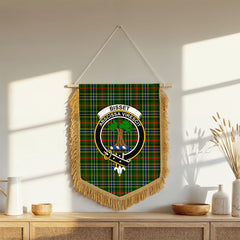 Bisset Tartan Crest Wall Hanging Banner - Wood Pole